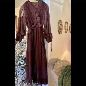 Missguided Dusty Plum Lacey Maxi Dress